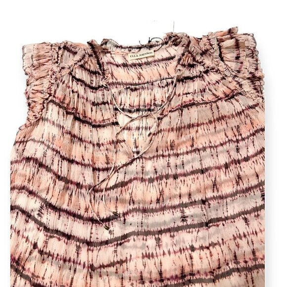Ulla Johnson Clea Pink Tie Dye Stripe Silk Blouse , Size 2 - Picture 10 of 16